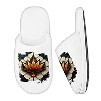 Asian Lotus Memory Foam Slippers - Mandala Slippers - Pattern Slippers