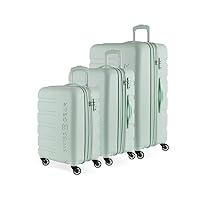 7366 Hardside Expandable Luggage with Spinner Wheels, Clearly Aqua, 3-Piece Set (19/23/27)