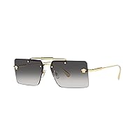 Versace Woman Sunglasses Gold Frame, Grey Gradient Lenses, 60MM