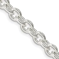 Sterling Silver 6.1mm Cable Chain Necklace - 30