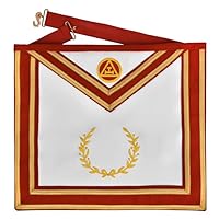 Royal Arch Chapter Apron - Red Velvet With Gold Embroided Emblem & Braid Hand Embroidery Bullion