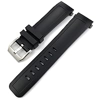 Fluorous Rubber 22mm Watchband for IWC Aquatimer Family IW3568 Quick Release Black Blue Soft Waterproof Silicone Strap (Color : Black, Size : 22mm)