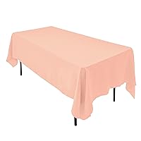 AK TRADING CO. 60 x 126-Inch Rectangular IFR Polyester Tablecloth - Made in USA - Peach