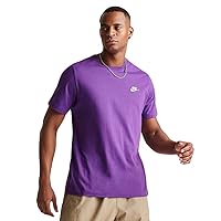 Nike Mens Sportswear Club T Shirt (US, Alpha, Medium, Regular, Regular, Purple Cosmos)