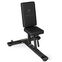 Titan Fitness Seated Stationary Bench, Rated 330 LB, Utility Upright Tricep Bicep Shoulder Press Weight Bench