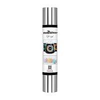 TECKWRAP Chrome Vinyl Bubble Free Metallic Permanent Adhesive Craft Vinyl with Air Channels 1ftx5ft, Silver