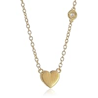 Syd by SE Heart Necklace with Diamond Bezel