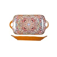 Ceramic Bowls for Soup, Cereal, Fruit - Vibrant Patterned Porcelain Bowls for Kitchen Decor & Housewarming Gift - Dishwasher & Microwave Safe (12 inch amphora fish dish)