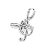 Treble Clef Music Note Pair of Cufflinks in a Presentation Gift Box & Polishing Cloth