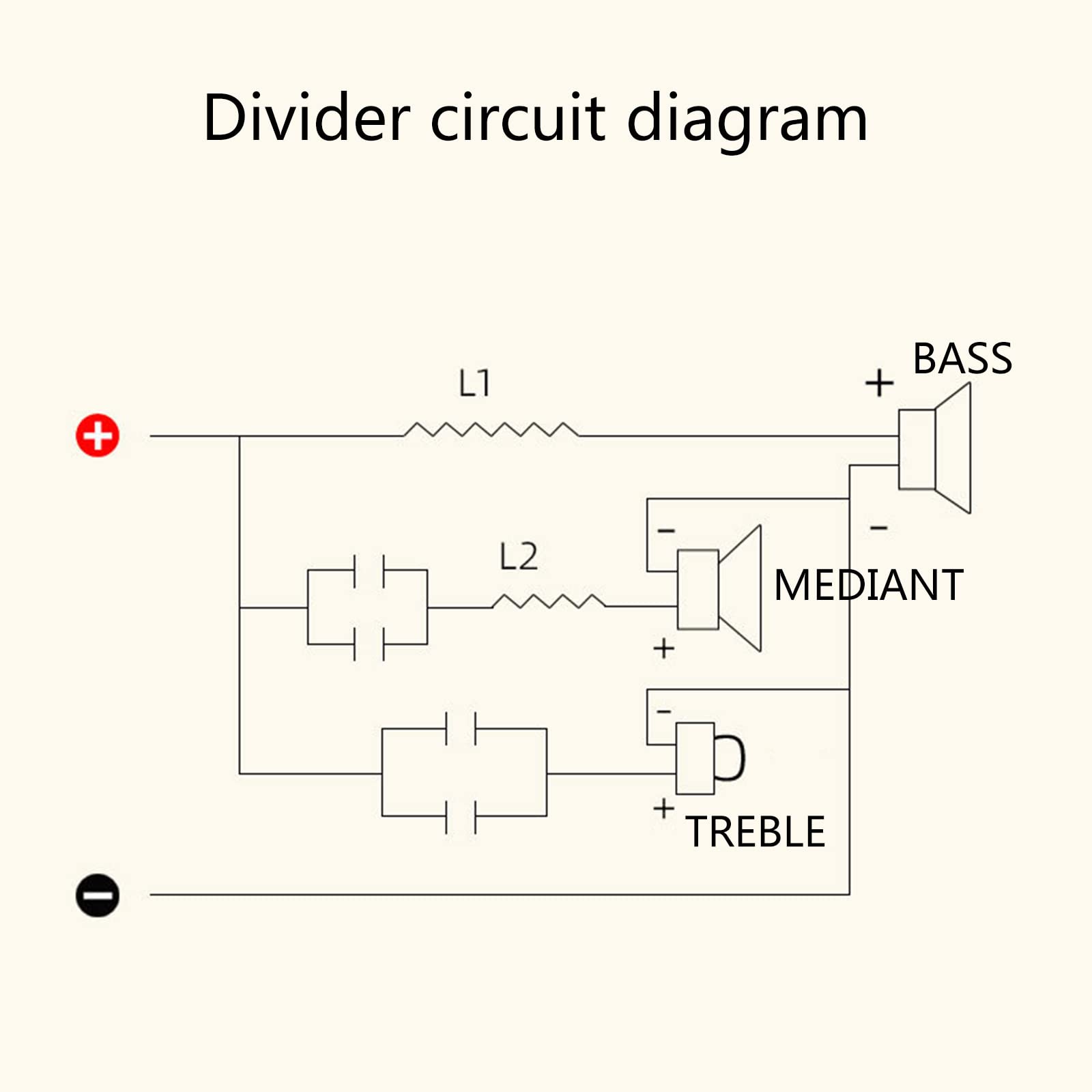 DarklIp WEAH-305 3 Way Speaker Frequency Divider 150W HiFi Crossover Filter Module WEAH-305 150W Speaker Panel Passive Treble Bass for DIY Home Speaker