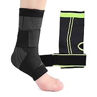Ankle Support Brace, 1 Pair Adjustable Ankle Brace Breathable Support for Running,Basketball,Sprain Ankle Wrap for Men Women and Children (Black, X-Large)