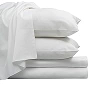 Pizuna 800 Thread Count Cotton White Queen Sheets Set, 100% Long Staple Cotton Smooth Sateen Bed Sheets, High Thread Count Sheets fit Upto 15 inch Deep Pockets (White Queen 100% Cotton Sheet Sets)