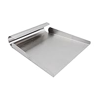 Stainless Steel Scooper for Food, Large One-Piece Cast Square Food Scoop with Sides, 5.9 Inch Metal Ice Scooper, Cutting-board Scraper, Flour Utility Scoop with Multi-Purpose Use, Silver