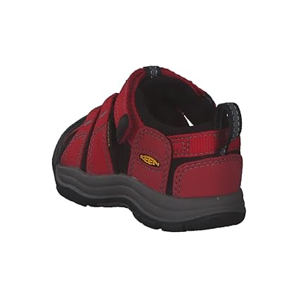 KEEN Boy's Newport H2 Closed Toe Sport Sandal Water Shoe, Ribbon Red/Gargoyle, 4 Toddler