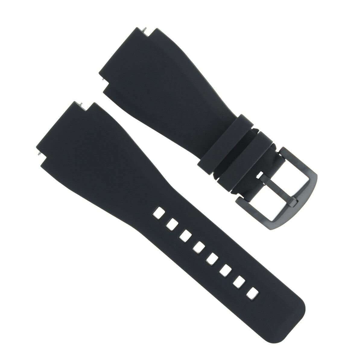 Ewatchparts 24MM SILICONE RUBBER WATCH BAND BRACELET STRAP FOR BELL ROSS BR-01-BR-03 BLACK