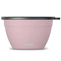 S'well Stainless Steel Salad Bowl Kit 64oz, Pink Topaz, Comes with 2oz Mini Canister and Removable Tray for Organization, Leakproof, Easy to Clean, Dishwasher Safe