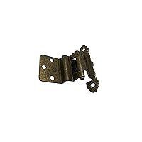 Harris Hardware 106-ABM-10 Self-Closing Antique Brass 3/8 in. Inset Overlay Hinge 10 Pairs (20 Hinges) with Screws and Self-Stick Bumpers