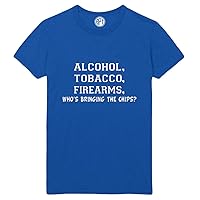 Alcohol, Tobacco, Firearms, Who's Bringing The Chips Printed T-Shirt