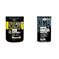 Animal Pak Vitamin Powder with Zinc Omega Omega 3 & 6 Supplement with Fish Oil & Flaxseed Oil - 60 Scoops & 30 Day Pack