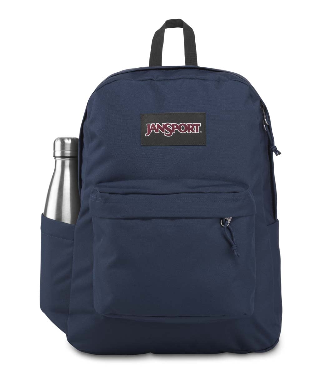 JanSport Superbreak Plus Backpack - Work, Travel, or Laptop Bookbag with Water Bottle Pocket, Navy