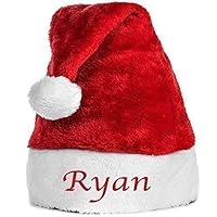 Personalized Santa Hat- Embroidered with any word in your choice of thread color- Secret Santa Gift