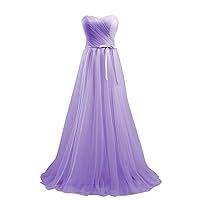 Women's Charming Sweetheart Long Tulle Party Prom Dresses