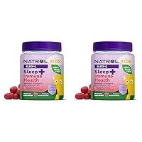 Kids Sleep+ Immune Health Aid Gummies with Melatonin, Zinc, Vitamin C and D, Elderberry, 50 Count (Pack of 2)