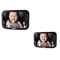 Leo&Ella 1 Large and 1 Small Baby Car Mirror Safety First, Certified Crash Tested for Rear Facing Baby Car Seat Shatterproof Mirror with Adjustable Safety Mount Crystal Clear View of Newborn