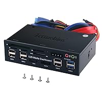 TCC-QL5E 5.25 Inch PC Multifunction Dashboard Media Front Panel, with SATA e-SATA Dual USB 3.0 6 Port USB 2.0 Audio Ports and Five-in-one Card Reader