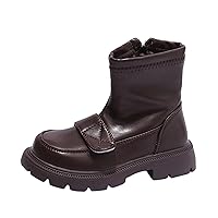 Toddler Girl Shoe Children Boots Boys And Girls Ankle Boots Thick Sole Non Slip Plush Fashion Boots Size 8 Toddler Girls