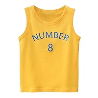 Basketball Apparel Boy Toddler Kids Baby Boys Girls Letter Number 8 Sleeveless Crewneck Vest T Shirts Tops Multi