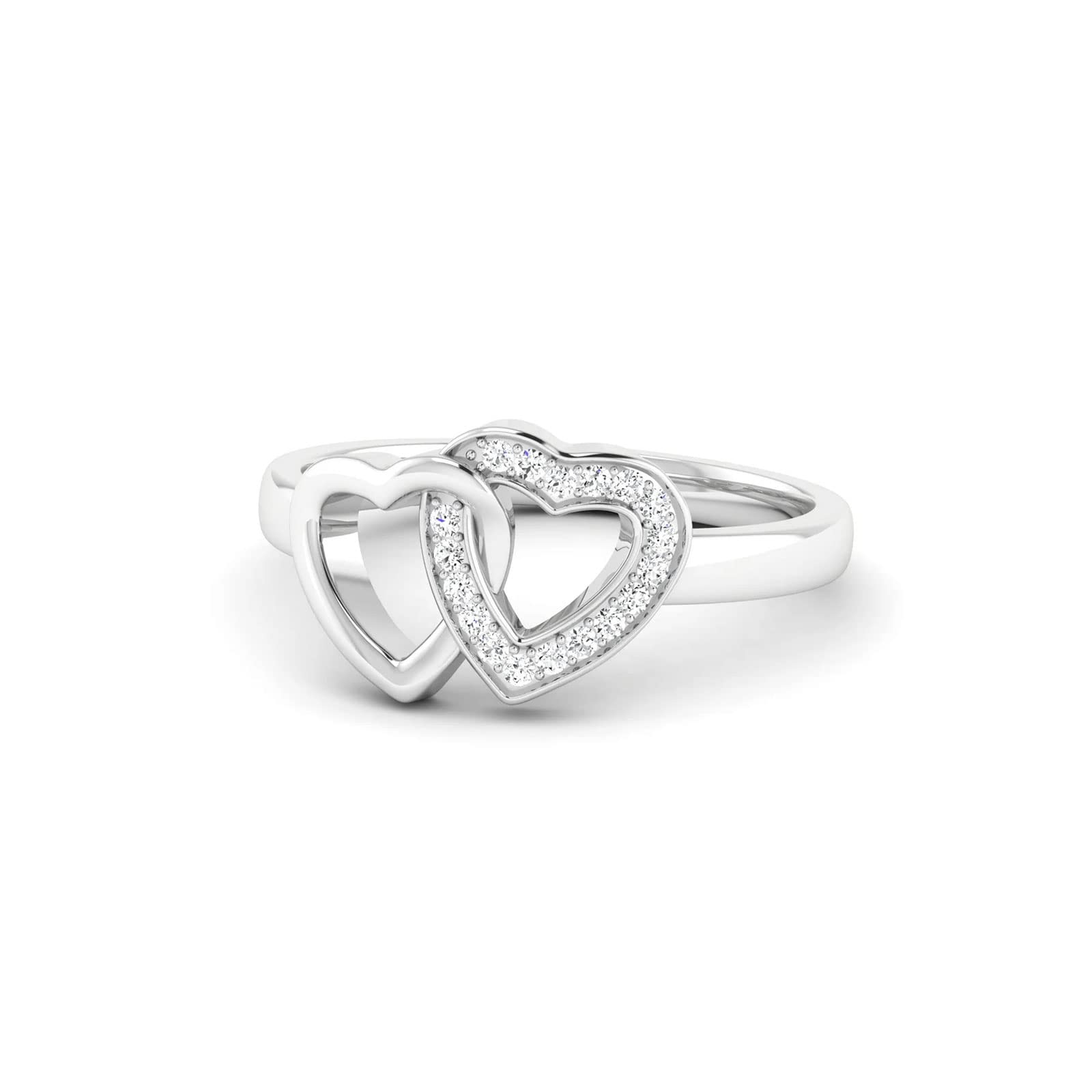 CTIEIP 10K 14K 18K Gold Diamond Infinity Heart/Diamond Heart Promise Ring for Women Jewelry Gift for Her (G-H Color, I2-I3 Clarity)…