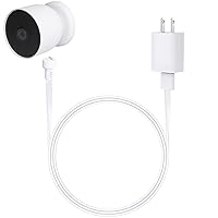 Power Adapter Compatible with Google Nest Cam Outdoor or Indoor, Battery - 6.5ft/2m Weatherproof Outdoor Charger Cable Power Your Nest Cam (Battery) Continuously- White