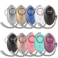 Personal Alarm for Women, 10 Packs 140DB Emergency Self-Defense Security Alarm Keychain with LED Light for Women Kids and Elders (Colorful)