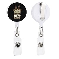 Crazy Goat Lady Cute Badge Holder Clip Reel Retractable Fashion Name ID Card Holders Unisex Gift