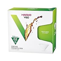 Hario V60 Paper Coffee Filters Single Use Pour Over Cone Filters Size 02 White, Boxed, 100 count