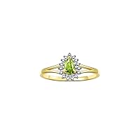 Rylos 14K Yellow Gold Halo Ring: Diamonds & 6X4MM Pear-Shaped Gemstone - Women's Jewelry - Elegant Diamond Ring Sizes 5-11