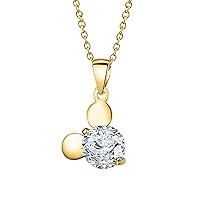 2.50CT Round Cut D/VVS1 Diamond Solitaire Pendant Necklace in 14K White Gold Over 925 Sterling Silver