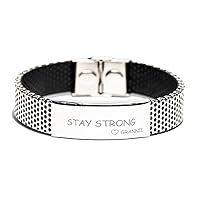 Stainless Steel Bracelet From Grannie, Stay Strong, Birthday Christmas Motivational Inspirational Gifts Support Love Gifts Engraved Bracelet For Men Women