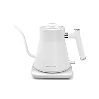 ECORELAX Gooseneck Electric Kettle, Pour Over Coffee and Tea Kettle, 100% Stainless Steel Inner with Leak Proof Design, 1200W Rapid Heating, Strix Boil-Dry Protection, 0.8L, Matte White