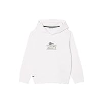 Lacoste Boys' Long Sleeve Medium Chest Graphic Hooded Sweatshirt