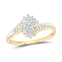 The Diamond Deal10k Yellow Gold Womens Round Diamond Bridal Wedding Engagement Anniversary Ring 1/2 Cttw