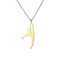 Inspirational Gymnast Pendant Necklace Ballet Ballerina Sports Dance Solo USA Gymnastics Choker Team Jewelry Girl Woman Coach Daughter