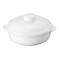 Western Pottery Open Super Range 6 1/2 Casserole (with Lid), 6.4 x 5.3 x 3.0 inches (16.3 x 13.4 x 7.7 cm), Restaurants, Inn, Japanese Tableware, Restaurant, Commercial Use