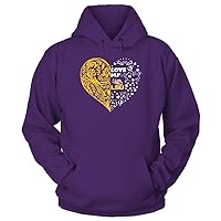 FanPrint LSU Tigers - Love My Team - Heart - Floral Pattern Gift T-Shirt