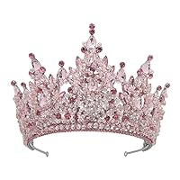 Large Tiaras and Crowns for Women Crystal Tall Pageant Crowns Rhinestone Royal Queen Headband Princess Quinceanera Headpieces for Wedding Birthday Prom Party Costume Cosplay