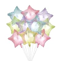 20pcs Crystal Pastel Clear Star Balloon,18inch Colorful Star Transparent Mylar Balloons for Love Valentines Day Wedding Birthday Baby Shower Party Decoration