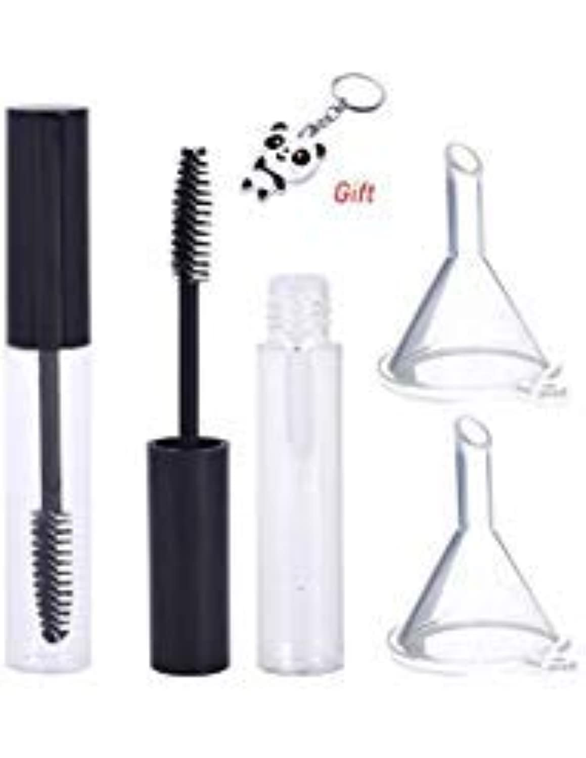 2Pcs 10ml Empty Mascara Tube with Eyelash Wand, Eyelash Cream Container Bottle with Funnels Transfer Pipettes for Travel, Home