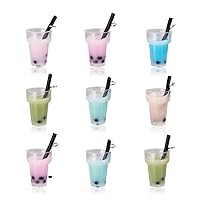20Pcs Resin Pearl Milk Tea Charms Bubble Tea Fruit Juice Cup Bottle Pendant For Jewelry Diy Earrings Necklace Key Chain Making Useful and practical