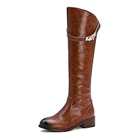 Womens Soft PU Leather zipper round toe Knee High Boot Winter Fashion Boots